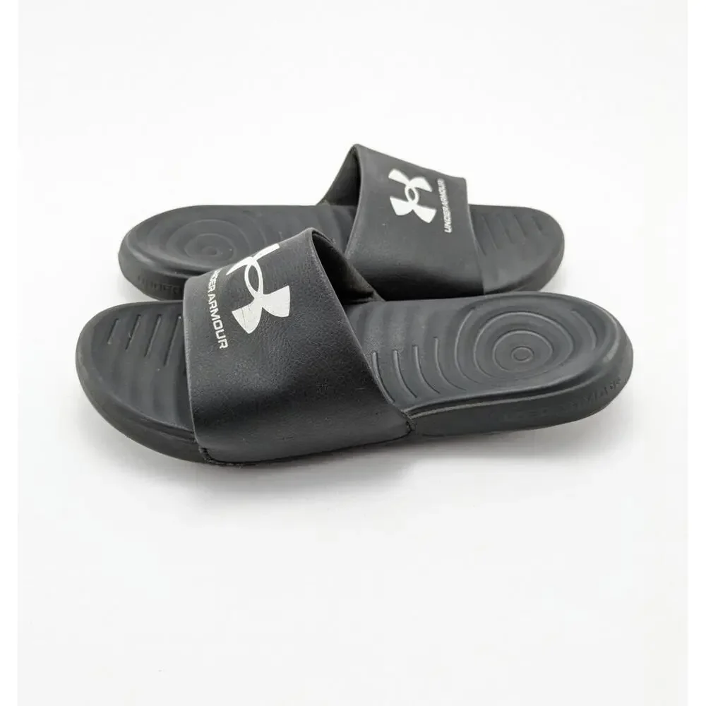 Mens Under Armour Ansa Fix Slide Black SlipOn Comfort Sandals 3023761-004 Size 7